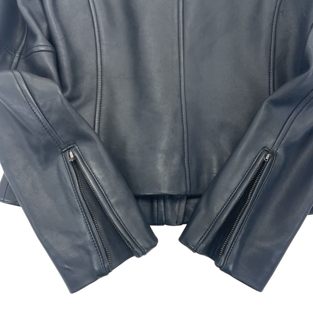 Reiss Lambskin Leather Jacket Medium Black - Picture 11 of 16